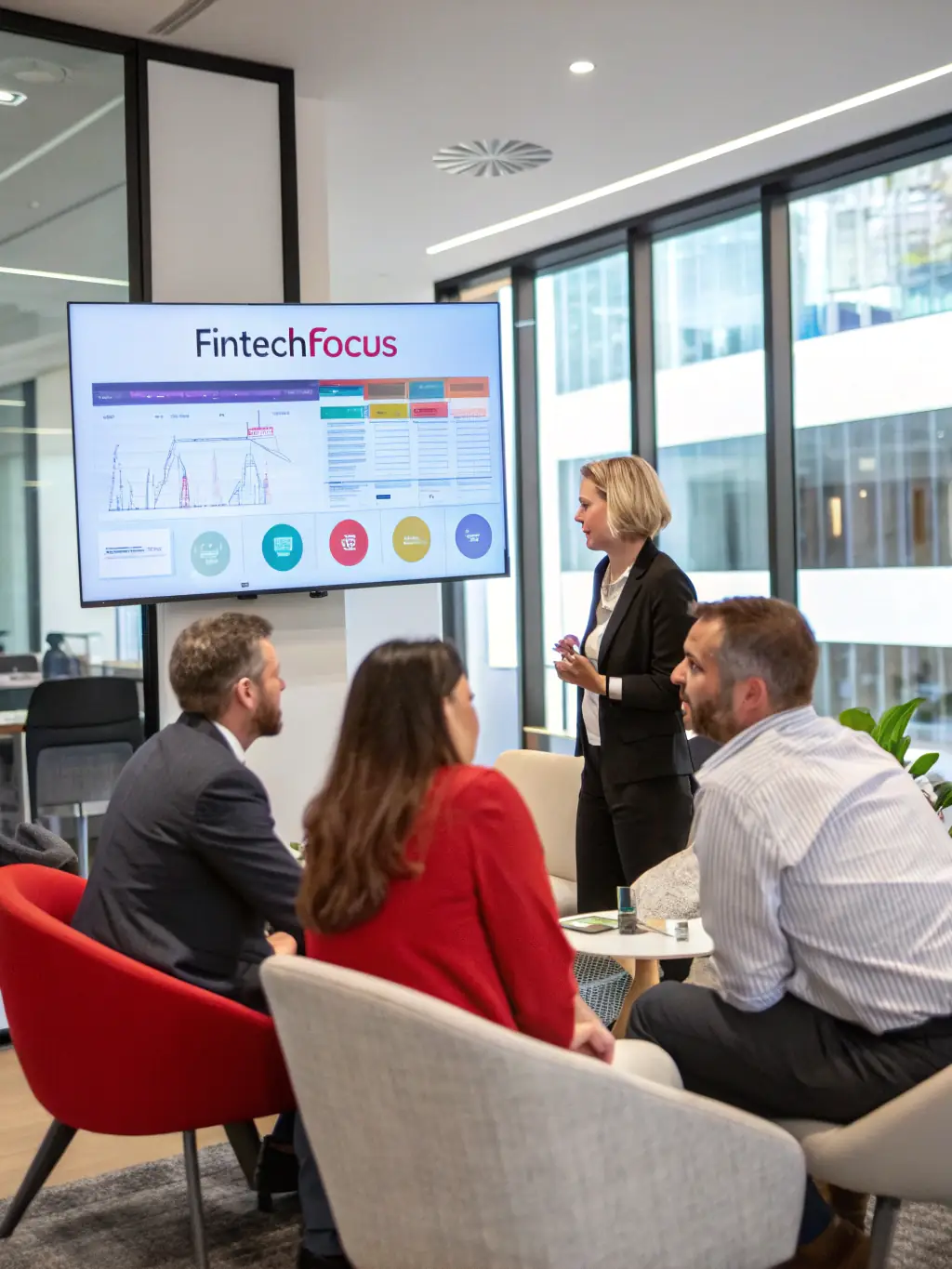 A photograph of attendees networking at the Fintech Summit held in Johannesburg, South Africa, in March 2024. The image captures the vibrant atmosphere and engagement among participants.