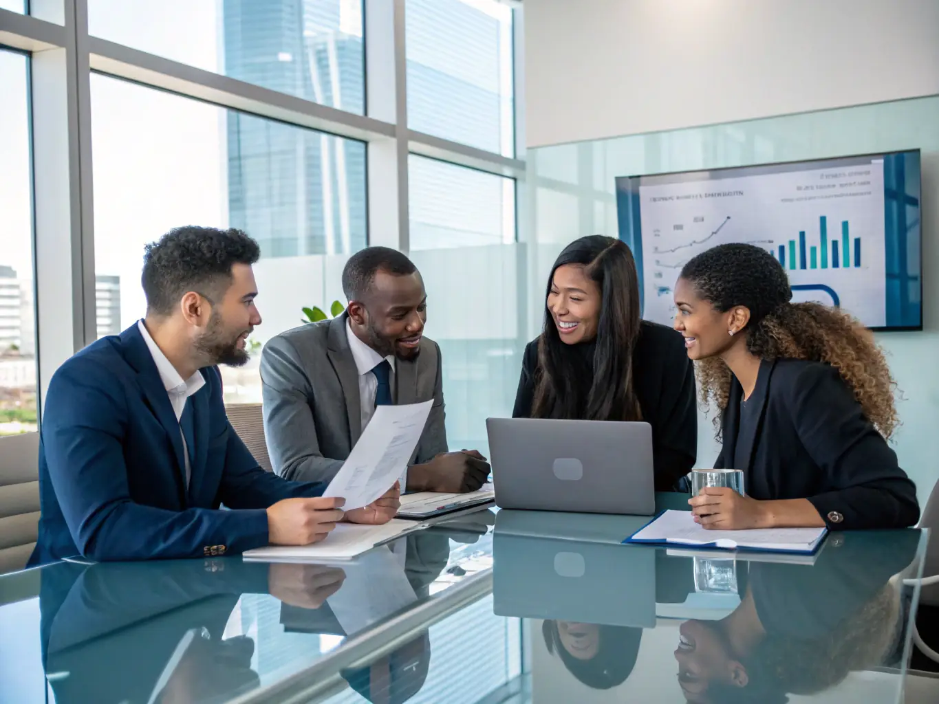 An image showing a diverse group of professionals networking during a coffee break at a fintech conference, emphasizing the importance of connections and collaboration.